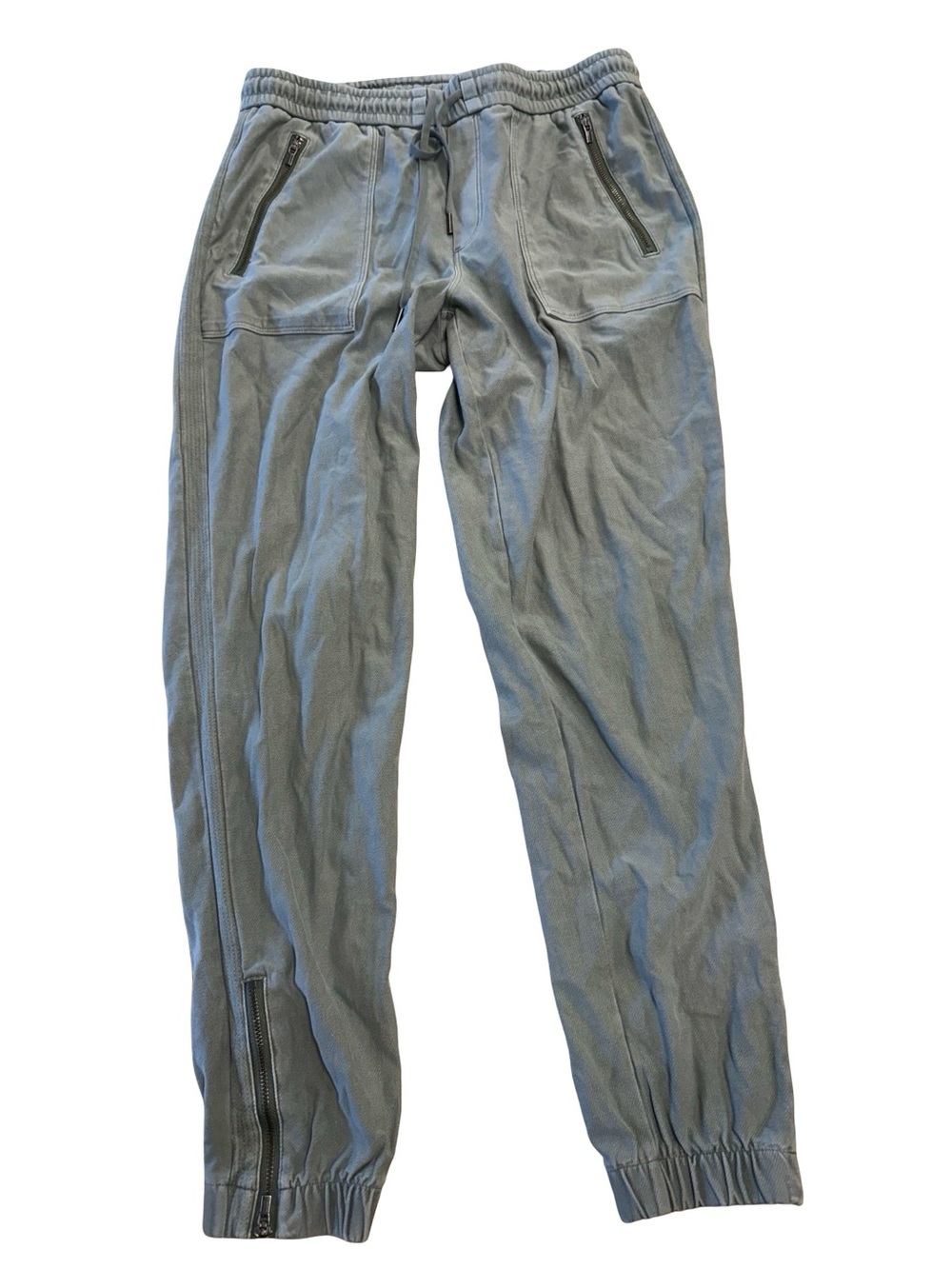 Athleta Light Gray/Green Jogger Pants with Zippered Pockets size 4
